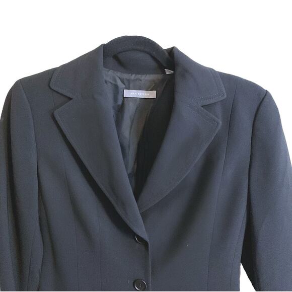 ANN TAYLOR BLAZER Women's Size 2 Black 2-Button Patch Pockets Stretch Career - Picture 6 of 11